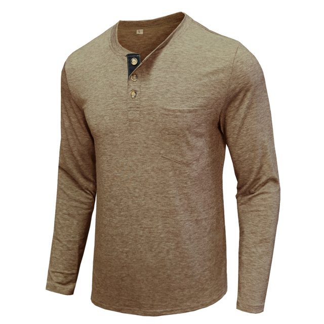 CEHVOM Men Long-Sleeve Beefy Muscle Basic Solid Pure Color Blouse Tee Shirt Top