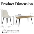 thumbnail image 3 of Homy Casa 63 Inch Walnut Dining Table Set, 4 Chairs with Beige Upholstery, Metal Base for Kitchen or Dining Room, 3 of 8