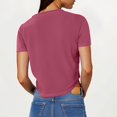thumbnail image 4 of Yuyuzo Hauts Courts pour Femmes T-Shirts à Manches Courtes Col Rond Hauts de Sortie T-Shirts Unis Hauts, 4 of 7