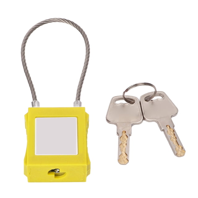 Kit de Verrouillage, Robuste Câble de Verrouillage Résistant Isolant Compact Manille Durable de 85 Mm avec 2 Clés pour la Gestion d'Entreprise Jaune