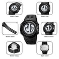 thumbnail image 3 of Montre Électronique de Sport Numérique Étanche, Résistance à l'Eau 50 m, Écran Rétroéclairé EL, Chronomètre Alarme Multifonction, pour Sports de Plein Air Style Militaire Usage Quotidien Natation, 3 of 7
