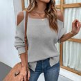 thumbnail image 4 of Qertyioot Pull-overs pour Femmes, Mode Décontractée Couleur Unie à Manches Longues Sweater, 4 of 6