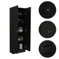 thumbnail image 4 of Tuhome Black Modern Engineered Wood Multi Storage Two-Door Pantry Cabinet, 4 of 7