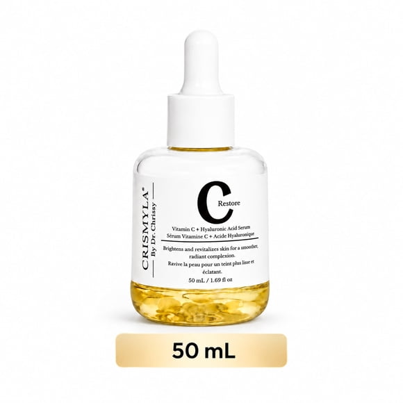 Crismyla by Dr. Christy Vitamin C Serum, Brightening Face Serum with Hyaluronic Acid & Vitamin E, Dark Spot Corrector, Hydrating Anti-Aging Care, 50ml