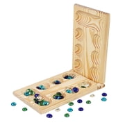 Mancala Board Game Set 2 Player Game Strategy Game for Party Gift Boys Girls 44.5x13.2x1.6cm