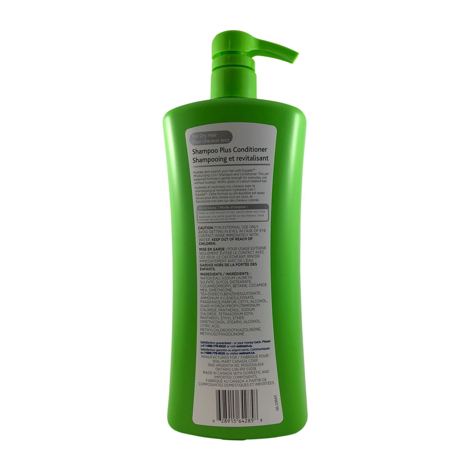 Equate Shampooing et Revitalisant Hydratant 2 en 1