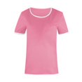 thumbnail image 4 of Pompotops T-shirt Uni pour Femme, Manches Courtes, Blouse à Col Rond, Hauts Décontractés, Liquidation, 4 of 4