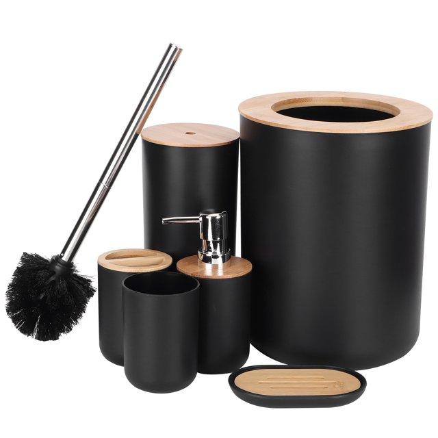 Bathroom Set,6Pcs Bathroom Accessories Toothbrush Toilet Brush Set Toothbrush Cup Leading Edge Technology