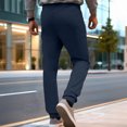 thumbnail image 3 of Ceisia Men Solid Color Loose Casual Pants Elastic Waist Drawstring Sports Gift Work Trousers, 3 of 4