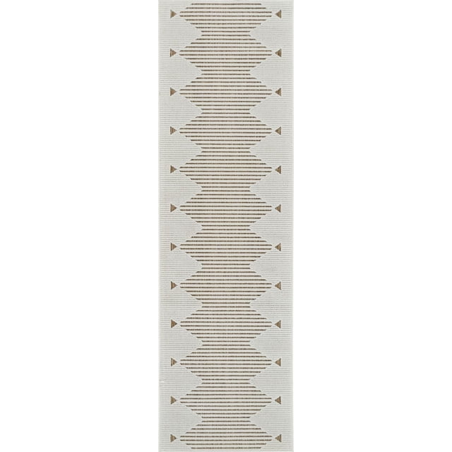 Rug Branch Maise Abstract Indoor Outdoor Area Rug, Beige Brown, Modern - Entryway, Hallway, Bathroom, and Kitchen