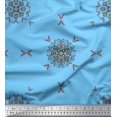 thumbnail image 1 of Soimoi Rayon Fabric Leaves & Mandala Decorative Print Sewing Fabric Yard 56 Inch Wide, 1 of 3