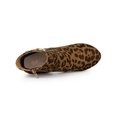 thumbnail image 4 of Unique Bargains Women's Round Toe Side Zipper Block High Heel Ankle Boots Leopard 7.5, 4 of 7