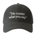 thumbnail image 1 of TIEVOSA Big Head Round Baseball Cap Four Seasons Embroidered Face Small Wide Curved Cap（Grey）, 1 of 3