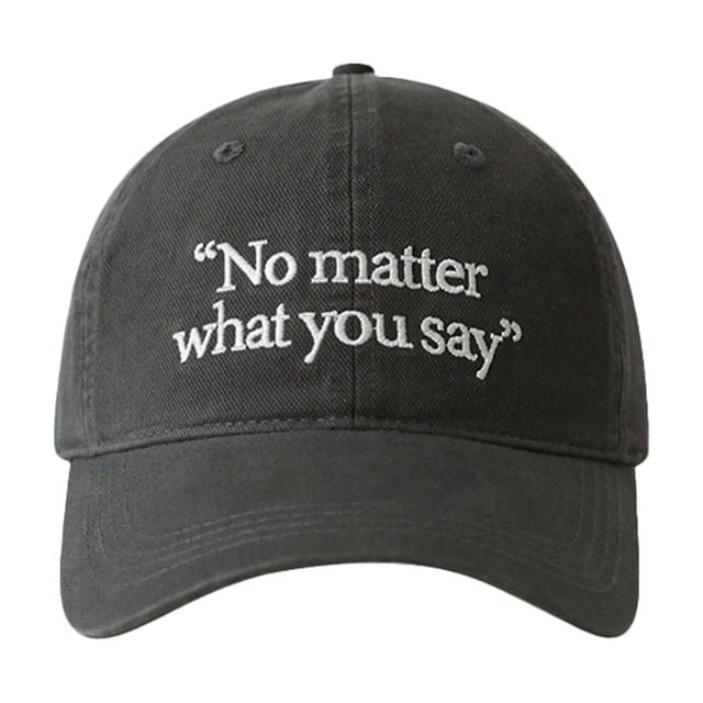 TIEVOSA Big Head Round Baseball Cap Four Seasons Embroidered Face Small Wide Curved Cap(Grey)