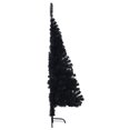 thumbnail image 3 of vidaXL Artificial Half Christmas Tree with Stand Black 150 cm PVC, 3 of 5