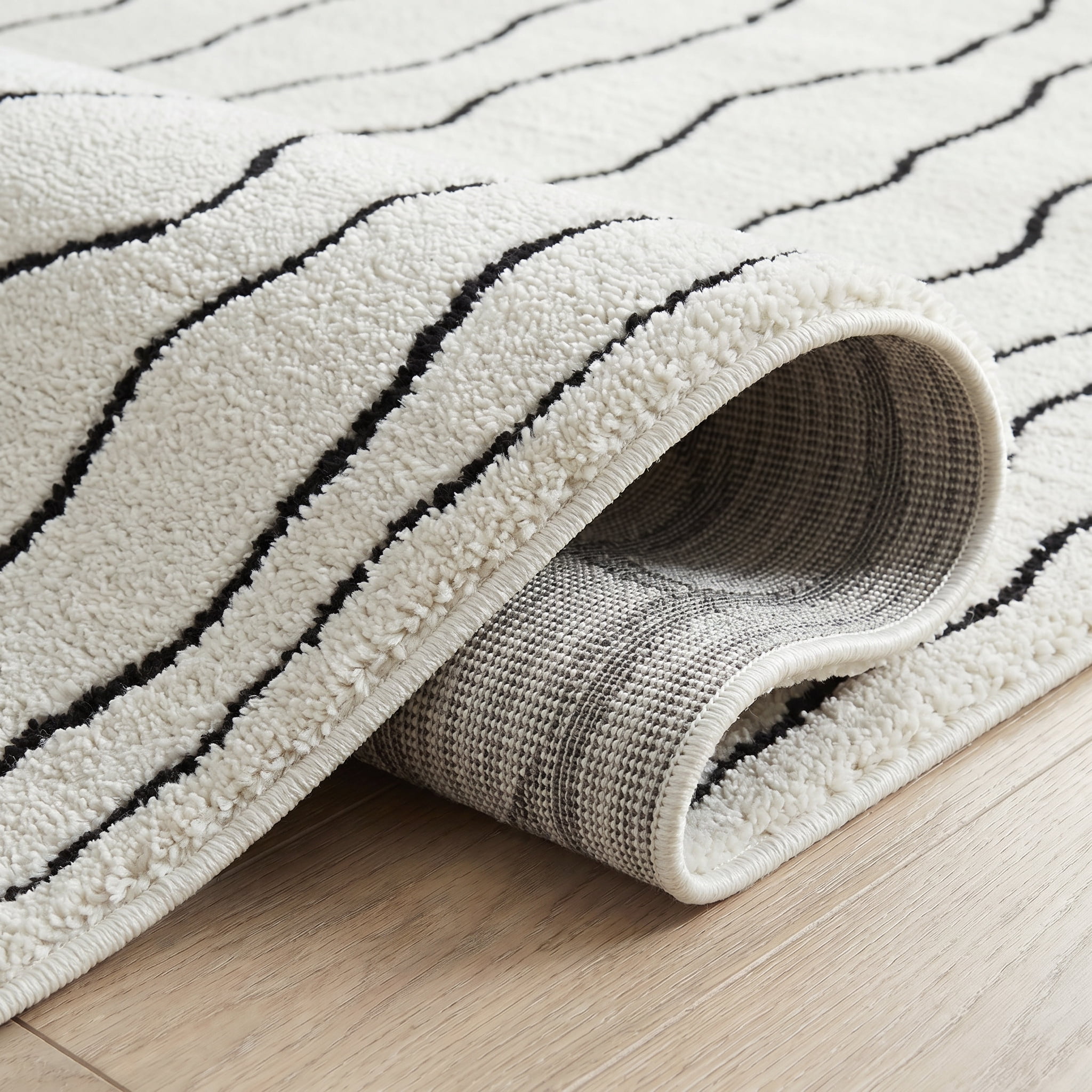 Rug Branch Domus Abstract Indoor Area Rug, Cream Black, Modern - Living Room, Bedroom, Dining and Kitchen