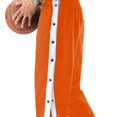 thumbnail image 1 of Bamboohart Men‘s Tear Away Pants  Loose Fit Basketball Pants High Split Snap Button Sweatpants, 1 of 7
