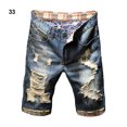 thumbnail image 3 of Short en Denim Homme Vêtements Pantalon d'Été Grande Résilience Mode Décontracté Court Spécial Fermeture Éclair Ajustable Ample Jeans 780 Bleu 33, 3 of 8