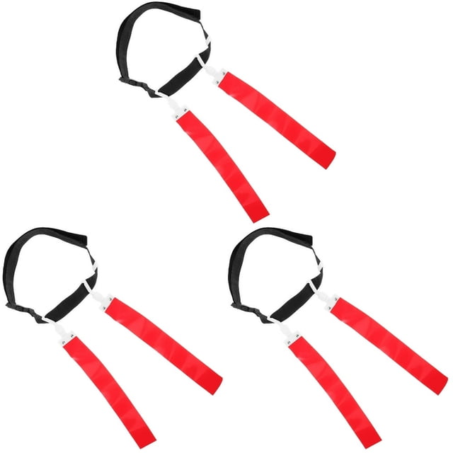 CUITING Set of 3 Football Party Supplies Soccer American Belt Flag Rugby Waist Game Man Flags for Style Red Ribbon Pvc