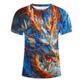 thumbnail image 5 of Qertyioot Cadeaux pour la Fête des Pères Mode Été Décontractée T-shirt Imprimé Col Rond pour Hommes, 5 of 5