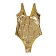 thumbnail image 4 of XZNGL Women Shiny Metallic Two One Piece Swimsuits Bikini Bathing Suit Vest Jumpsuit, 4 of 9