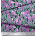 thumbnail image 2 of Soimoi Poly Georgette Fabric Leaves & Tulip Floral Decor Fabric Printed Yard 42 Inch Wide, 2 of 3