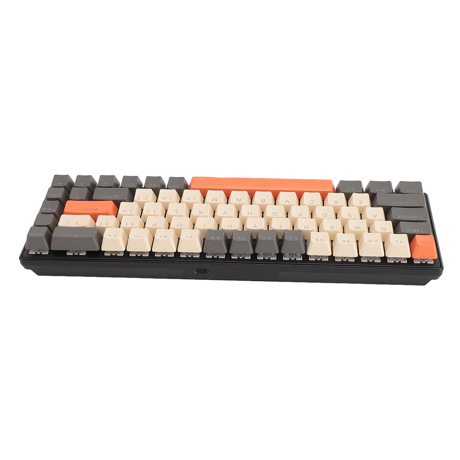 68 Key Mechanical Keyboard, Mechanical Gaming Wired Keyboard Multifunctional Blue Switch Ergonomic Design  for Laptop