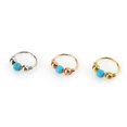 thumbnail image 3 of stanreset Turquoise Beaded Ear Bone Nail Copper Geometric Nose Rings Clips Lip Body Piercing Stud Earring Jewelry, 3 of 8