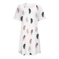 thumbnail image 4 of Ketyyh-chn99 Ensemble de Pyjama Femme T-Shirt de Nuit à Manches Courtes Imprimé Col Rond Mignonne Nuisette Confortable Robe de Nuit Blanc,P, 4 of 5