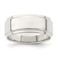 thumbnail image 1 of 925 Sterling Silver 8mm Flat with Step Edge Size 11 Band Ring, 1 of 2