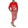 thumbnail image 3 of Wangscanis Family Matching Christmas Pajamas, Cartoon Tops with Stripe Pants Suit, 3 of 9