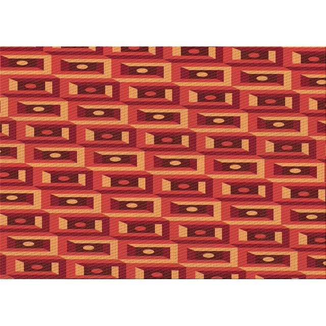 Ahgly Company Tapis d'Intérieur Rectangulaire Transitionnel Orange Rouge Orange Lavable à la Machine, 4 Pieds x 6 Pieds