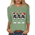 thumbnail image 2 of Amzcrzy Hauts pour Femmes T-Shirts Graphiques de Noël pour Femmes Mode Xmas Col Rond Manches 3/4 Hauts pour Femmes Décontractés Confortables Hauts d'Automne pour Femmes, 2 of 5