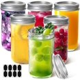thumbnail image 1 of 12 oz Mason Jars with Lids 6 Pcs, Regular Mouth Canning Jars with Seal Bands, 12 oz Glass Jar with lid for Soft Drinks, Juice, Jam, Jelly, Sauce, Dessert, Overnight Oats, Pickles, 1 of 8