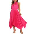 thumbnail image 2 of Robe Midi Sans Manches à la Mode pour Femmes Couleur Unie, 2 of 5