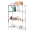 thumbnail image 3 of Hyper Tough 4 Tier Metal Storage Rack, 4-Shelf, 350lbs Loading Capacity, Storage Rack for Laundry, Bathroom, Kitchen etc. Chrome Color, 3 of 7