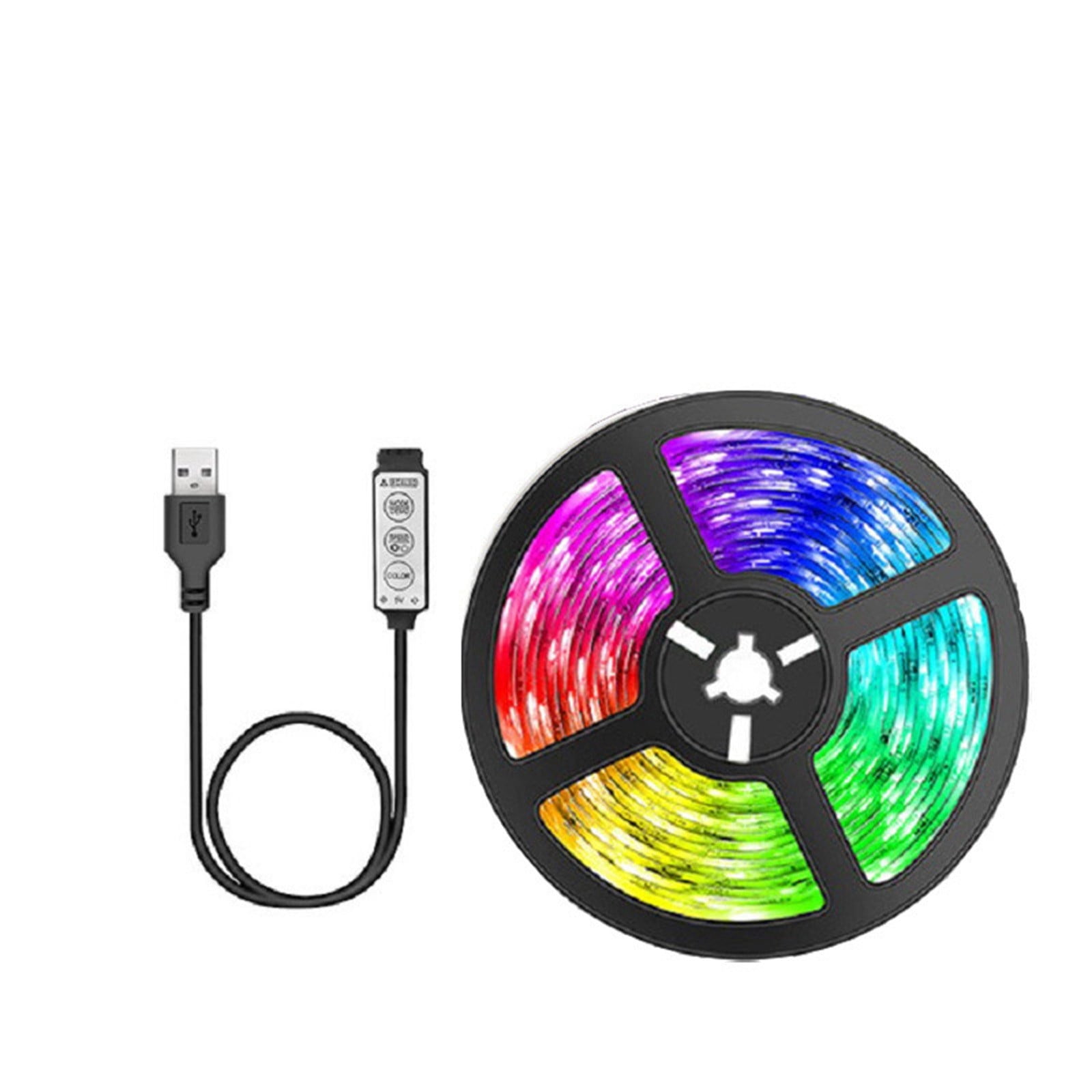EGNMCR RGB Led Strip Lights 16.4ft 5V USB Powered Color Changing Light Strip With Remote 30mins Timing Off Moods Lighting A chopper