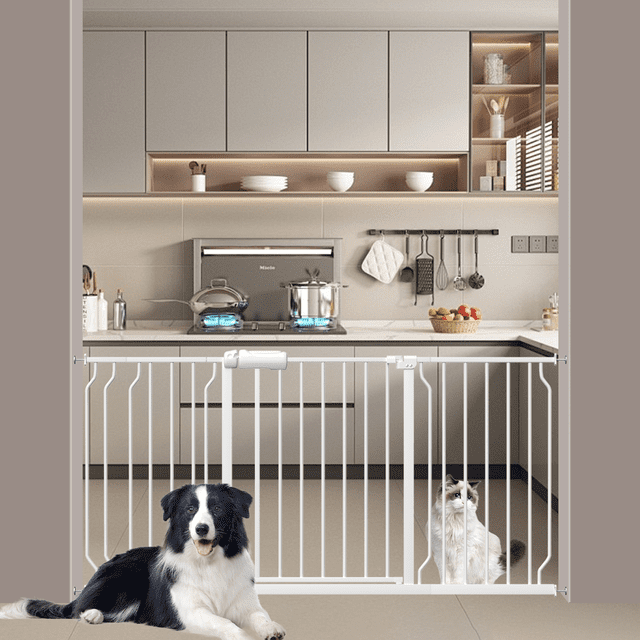 57-66" Extra Wide Pet Gate for Doorway, Pressure-Mounted Dog Gate