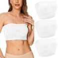 thumbnail image 2 of 3 Pieces Womens Non Padded Bandeau Sprots Bra Strapless Convertible Bralettes Basic Layer Top Bra, 2 of 5