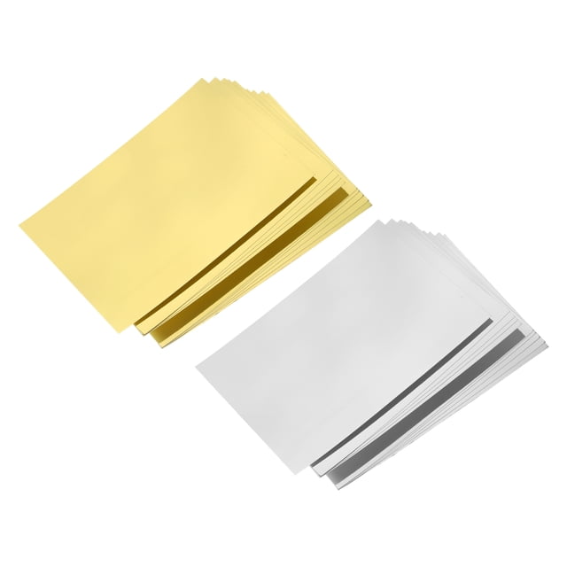 Unique Bargains 50 Pack Metallic Foil Board Card Stock Sheets 8 Inch x 11 Inch, Gold And Silver
