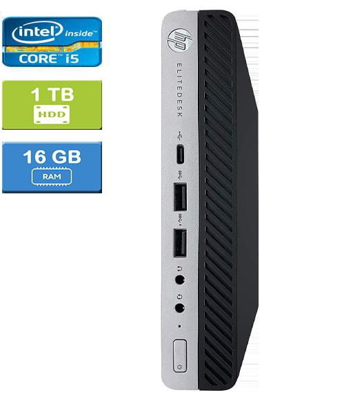 Remis à Neuf : HP 800 G3 MINI Intel Core i5-7500T 2,70 GHz, 16 Go, 1 To HDD, Win 10 Home