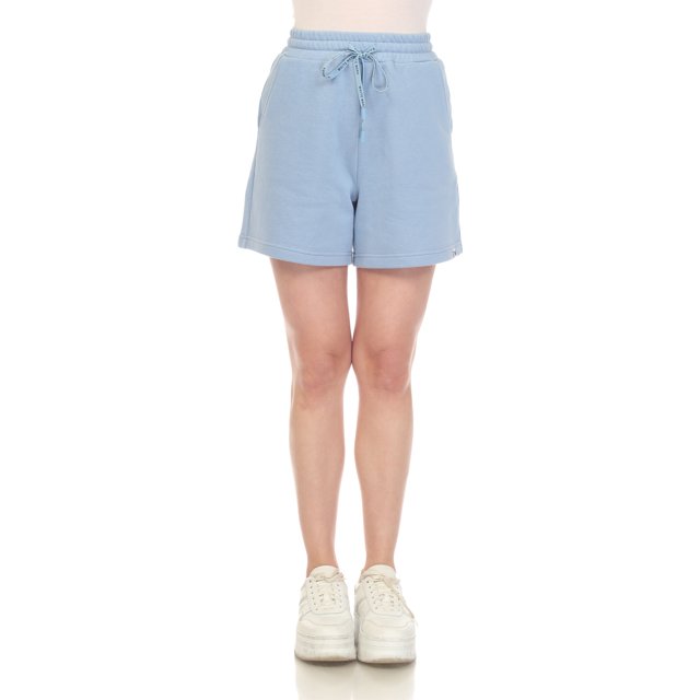 White Mark Short en Molleton Longline Extensible à Taille Haute pour Femmes