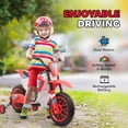 thumbnail image 4 of Aosom Kids Dirt Bike Battery-Powered Ride-On Electric Motorcycle with Charging 12V Battery, Training Wheels Red, 4 of 10