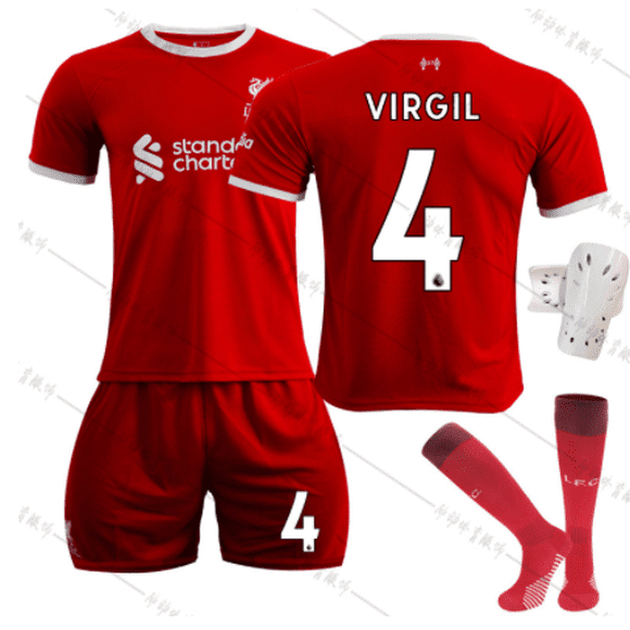 Men's and Women's Football Team Jersey suit Liverpool Home VIRGIL 4# sport Soccer Uniforms set for boys and girls kids SIZE 16-28 adult XS-XXL Place an order and note the size you need