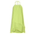 thumbnail image 3 of SMihono Robes Bohèmes d'Été pour Femmes Grande Taille Aguichant Mode Sans Manches Uni Col Rond Ample Robe Irrégulière pour Dames, 3 of 5