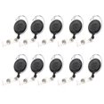 thumbnail image 1 of Muka Carabiner Badge Holder Reels With Back Splint and Key Ring-TransparentBlack-50Pcs, 1 of 8