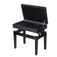thumbnail image 3 of Bison Prosound (TM) Black Adjustable Height Piano Bench PU Padded Keyboard Storage Seat Weight Capacity 264lbs, 3 of 7