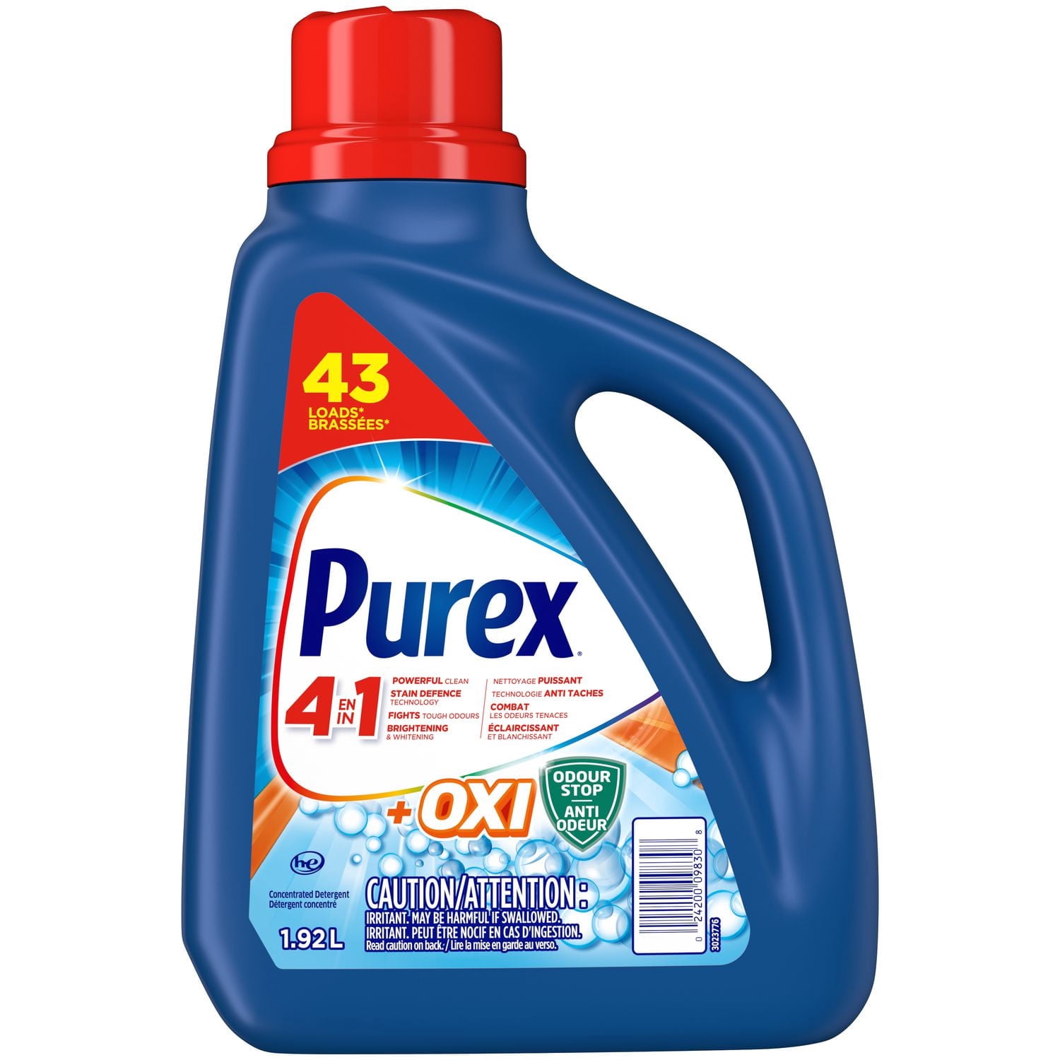 Purex + Oxi 4 in 1 Liquid Laundry Concentrated Detergent, 1.92 Litres, 43 Loads