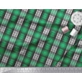 thumbnail image 2 of Soimoi Green Poly Georgette Fabric Plaid Check Printed Fabric 1 Yard 52 Inch Wide, 2 of 3
