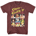 thumbnail image 1 of Street Fighter 8Bit Vintage Maroon Heather Adult T-Shirt Tee, 1 of 2